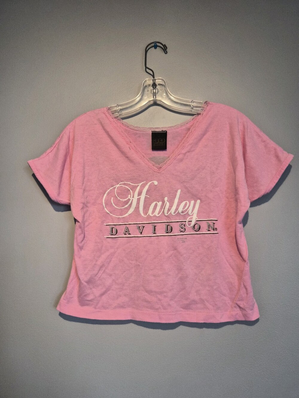 Vintage Harley Davidson Pink Graphic T-Shirt | Size Small